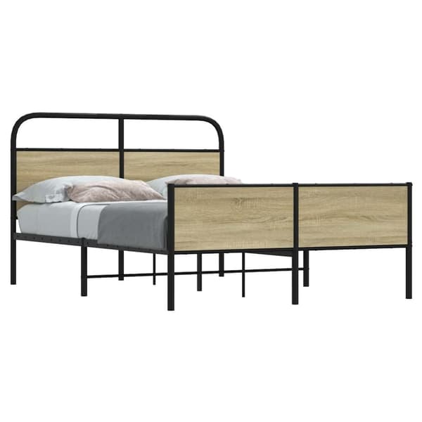 Sängram utan madrass sonoma-ek 135x190 cm konstruerad trä