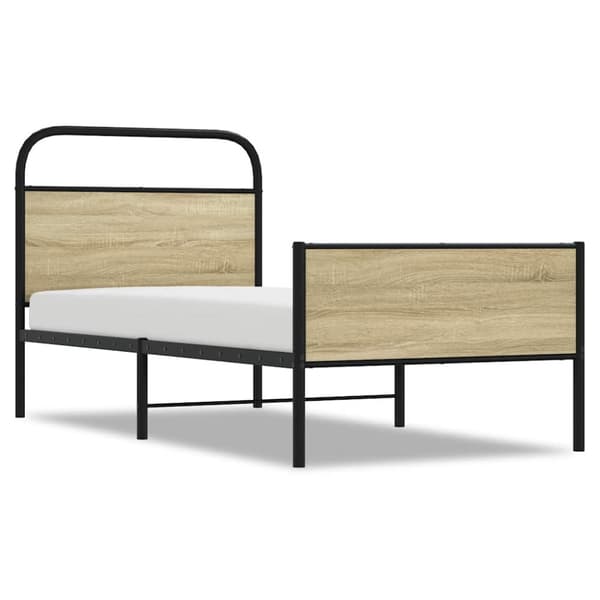 Sängram utan madrass sonoma-ek 80x200 cm konstruerad trä