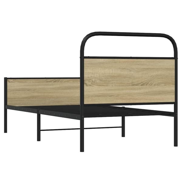 vidaXL Sängram utan madrass sonoma-ek 75x190 cm konstruerad trä