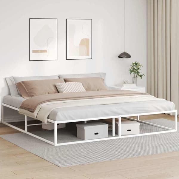 vidaXL Sengeramme uten madrass hvit 200x200 cm