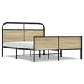 Miniatyrbilde 3 av 10: vidaXL Sengeramme uten madrass sonoma eik 135x190 cm konstruert tre