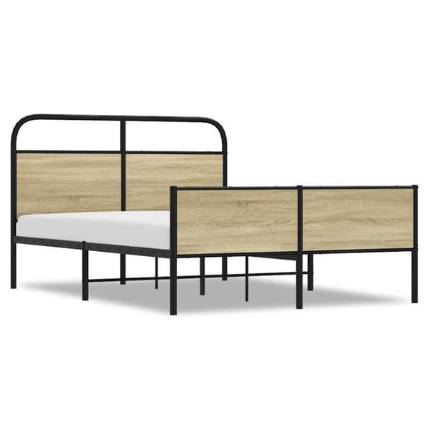 vidaXL Sengeramme uten madrass sonoma eik 135x190 cm konstruert tre