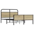 Miniatyrbilde 4 av 10: vidaXL Sengeramme uten madrass sonoma eik 135x190 cm konstruert tre