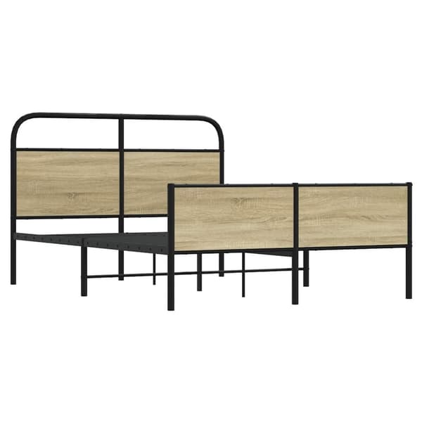 vidaXL Sengeramme uten madrass sonoma eik 135x190 cm konstruert tre