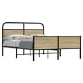 Miniatyrbilde 2 av 10: vidaXL Sengeramme uten madrass sonoma eik 135x190 cm konstruert tre