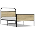 Miniatyrbilde 1 av 10: vidaXL Sengeramme uten madrass sonoma eik 107x203 cm konstruert tre