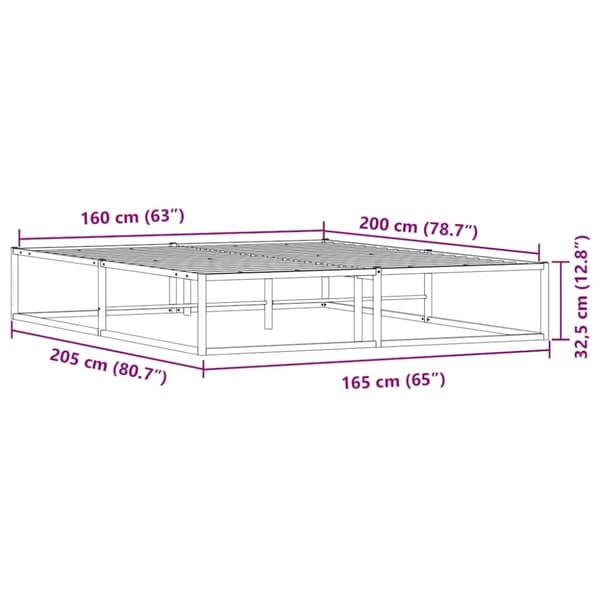 vidaXL Sengeramme uten madrass hvit 160x200 cm