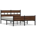 Miniatyrbilde 3 av 10: vidaXL Sengeramme uten madrass brun eik 140x190 cm konstruert tre