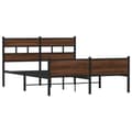Miniatyrbilde 4 av 10: vidaXL Sengeramme uten madrass brun eik 140x190 cm konstruert tre