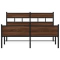 Miniatyrbilde 5 av 10: vidaXL Sengeramme uten madrass brun eik 140x190 cm konstruert tre