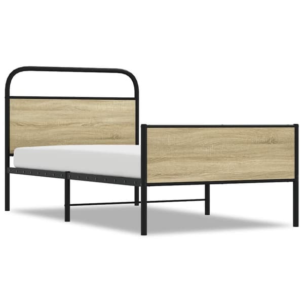 vidaXL Sengeramme uten madrass sonoma eik 90x200 cm konstruert tre