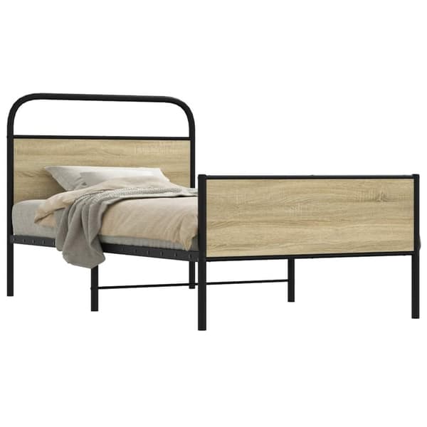 vidaXL Sengeramme uten madrass sonoma eik 90x200 cm konstruert tre