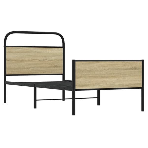 vidaXL Sängynrunko ilman patjaa 75x190 cm Sonoma-tammi tekninen puu