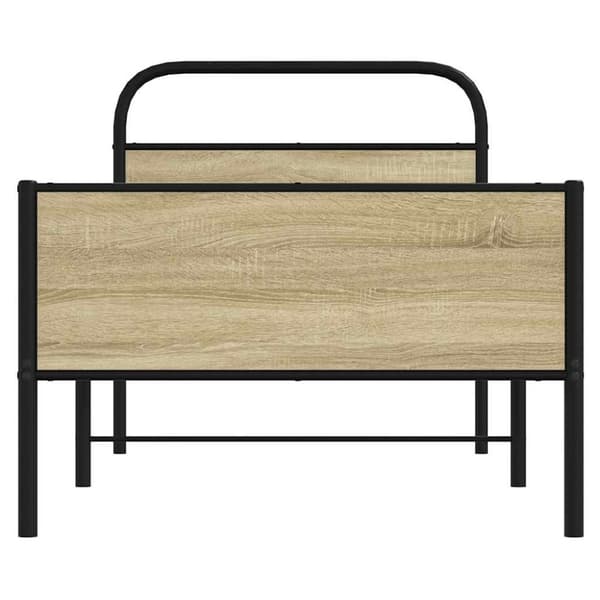 vidaXL Sängynrunko ilman patjaa 75x190 cm Sonoma-tammi tekninen puu