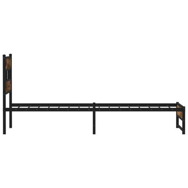 vidaXL Metallinen sängynrunko ilman patjaa savutammi 90x200 cm
