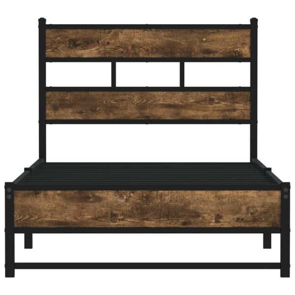 vidaXL sengeramme uden madras 90x190 cm metal røget egetræsfarve