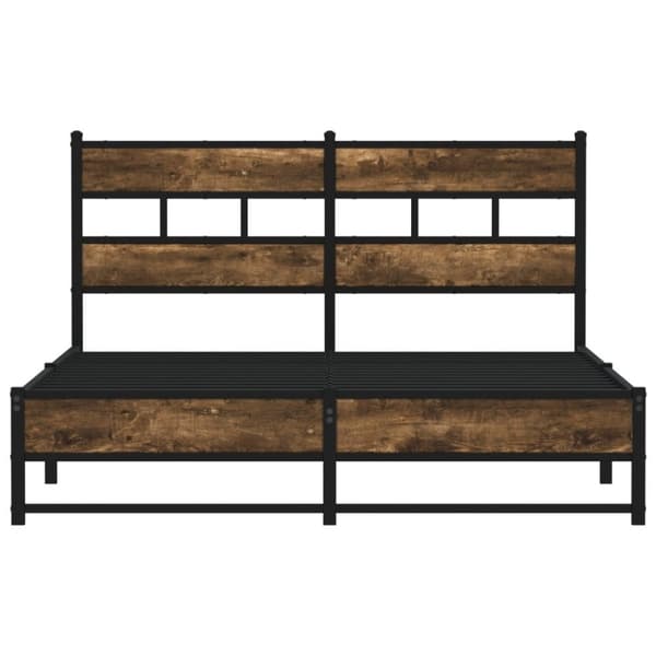 vidaXL sengeramme uden madras 140x190 cm metal røget egetræsfarve