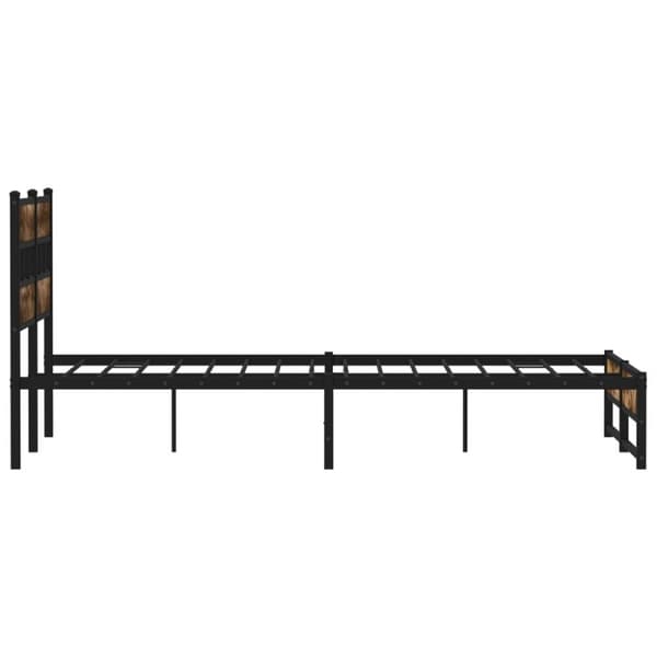 vidaXL sengeramme uden madras 140x190 cm metal røget egetræsfarve