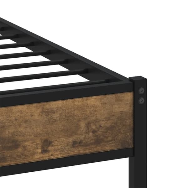 vidaXL sengeramme uden madras 140x190 cm metal røget egetræsfarve