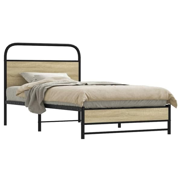 vidaXL sengeramme 90x200 cm uden madras konstrueret træ sonoma-eg