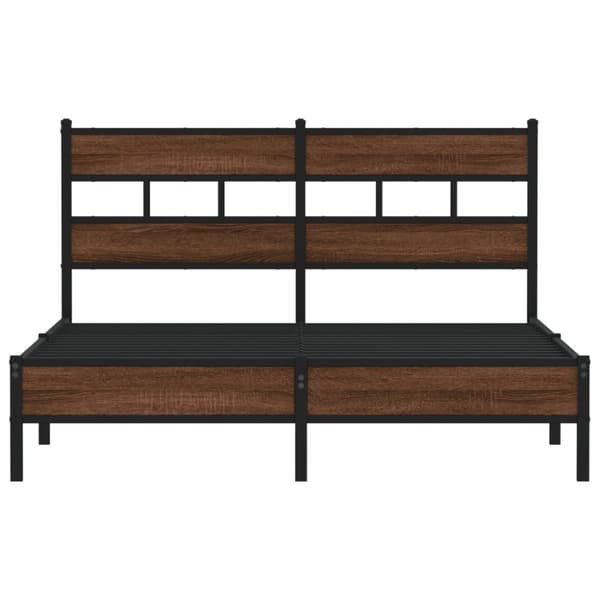 vidaXL sengeramme 160x200 cm uden madras konstrueret træ brunt eg