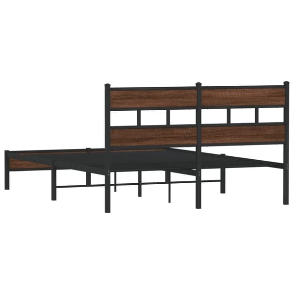 vidaXL sengeramme 160x200 cm uden madras konstrueret træ brunt eg