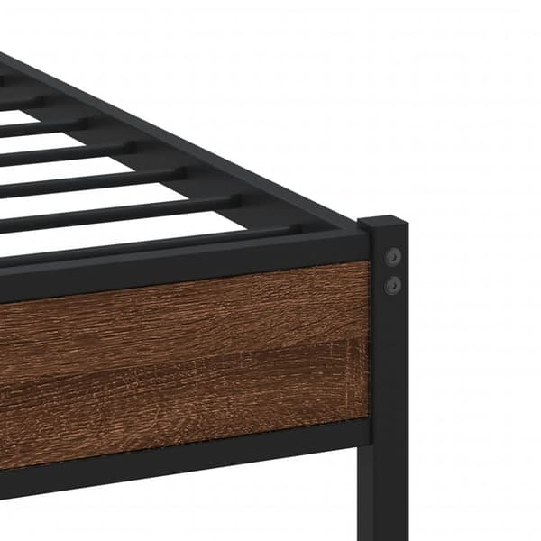 vidaXL sengeramme 160x200 cm uden madras konstrueret træ brunt eg