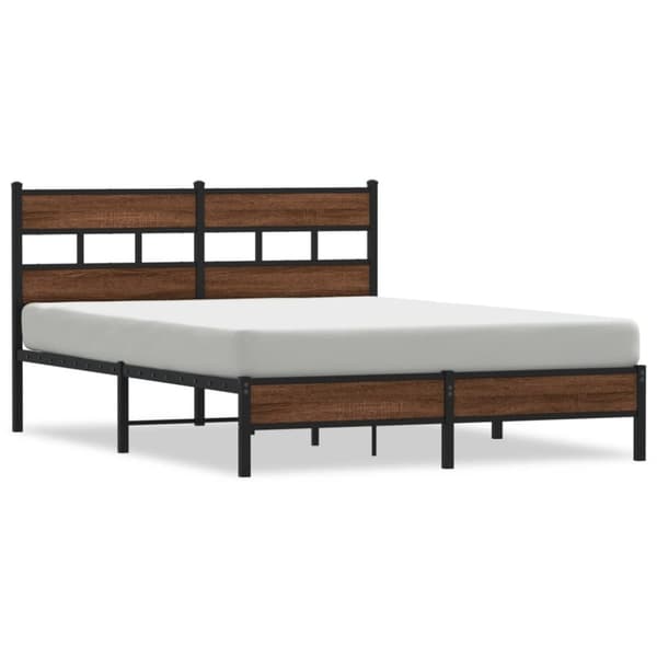 vidaXL sengeramme 160x200 cm uden madras konstrueret træ brunt eg
