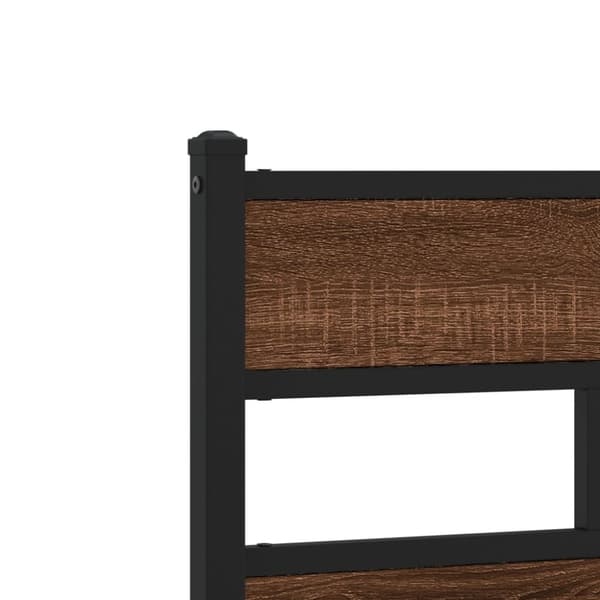 vidaXL Metallinen sängynrunko ilman patjaa ruskea tammi 120x190 cm