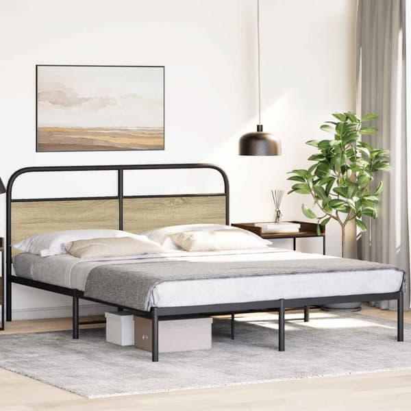vidaXL Sengeramme uten madrass sonoma eik 160x200 cm konstruert tre