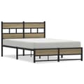 Miniatyrbilde 3 av 10: vidaXL Sengeramme i metall uten madrass sonoma eik 120x190 cm
