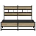 Miniatyrbilde 5 av 10: vidaXL Sengeramme i metall uten madrass sonoma eik 120x190 cm