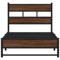 Miniatyrbillede 5 af 10: vidaXL sengeramme 107x203 cm uden madras metal brun egetræsfarve