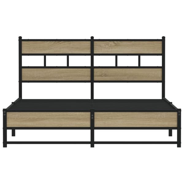 vidaXL Metallinen sängynrunko ilman patjaa Sonoma-tammi 140x190 cm