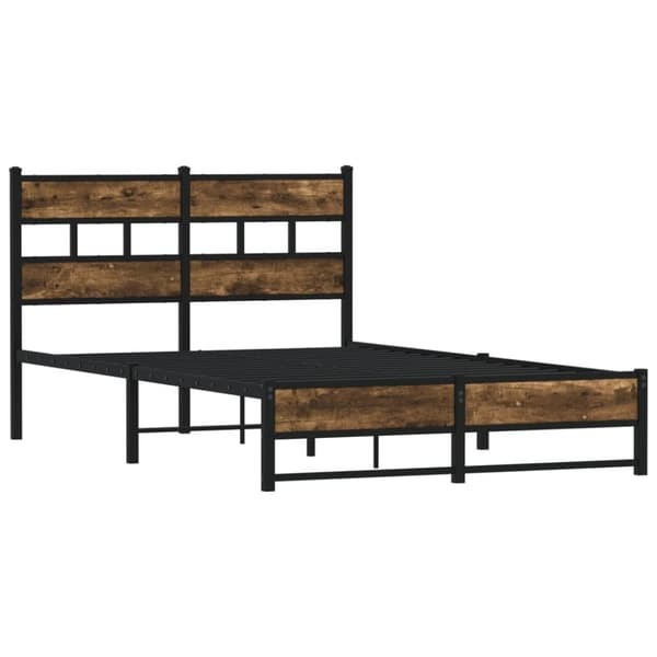 vidaXL Sengeramme i metall uten madrass røkt eik 120x190 cm