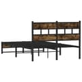 Miniatyrbilde 7 av 10: vidaXL Sengeramme i metall uten madrass røkt eik 120x190 cm