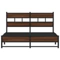 Miniatyrbilde 5 av 10: vidaXL Sengeramme i metall uten madrass brun eik 140x190 cm