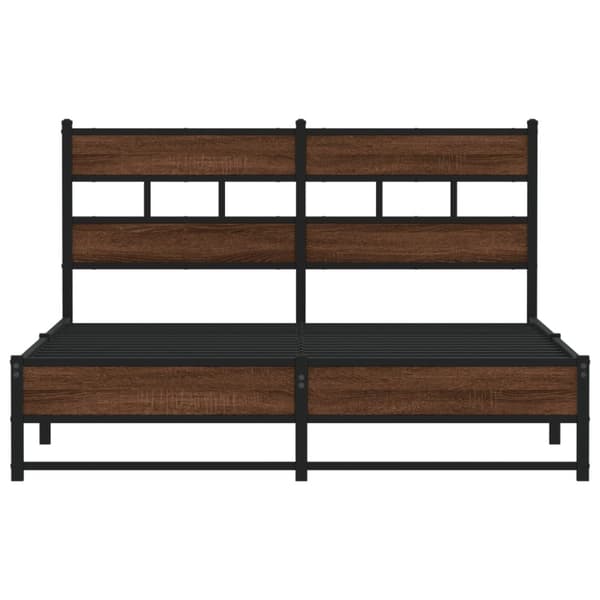 vidaXL Sengeramme i metall uten madrass brun eik 140x190 cm