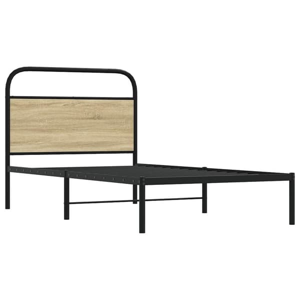 vidaXL Sängynrunko ilman patjaa 90x190 cm Sonoma-tammi tekninen puu