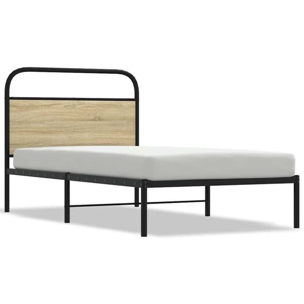 vidaXL Sängynrunko ilman patjaa 90x190 cm Sonoma-tammi tekninen puu