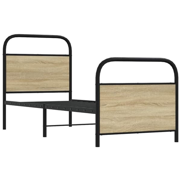 vidaXL Sengeramme uten madrass sonoma eik 75x190 cm konstruert tre