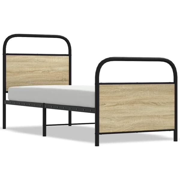 vidaXL Sengeramme uten madrass sonoma eik 75x190 cm konstruert tre
