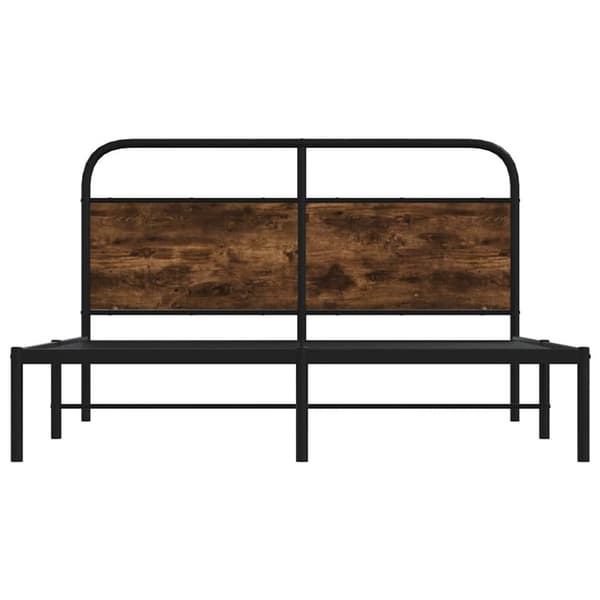vidaXL Sängram utan madrass rökfärgad ek 140x200 cm konstruerad trä