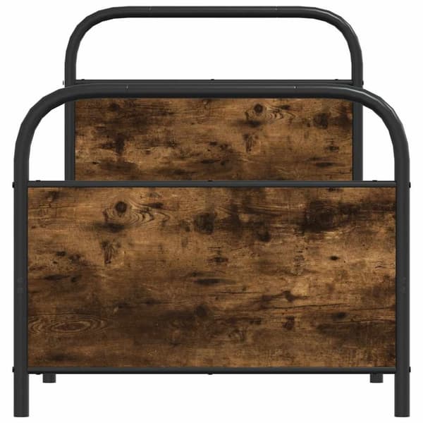 vidaXL Sängynrunko ilman patjaa 75x190 cm savutammi tekninen puu