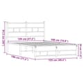 Miniatyrbilde 10 av 10: vidaXL Sengeramme i metall uten madrass brun eik 120x190 cm
