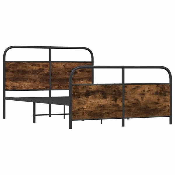 vidaXL Sengeramme uten madrass røkt eik 120x200 cm konstruert tre