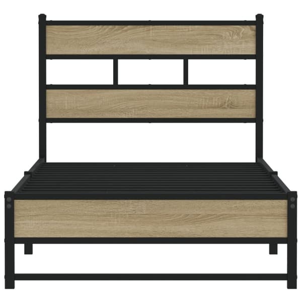 vidaXL Sengeramme i metall uten madrass sonoma eik 107x203 cm