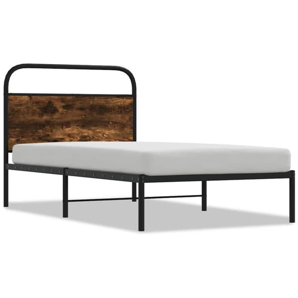 vidaXL sengeramme 100x190 cm uden madras konstrueret træ røget eg