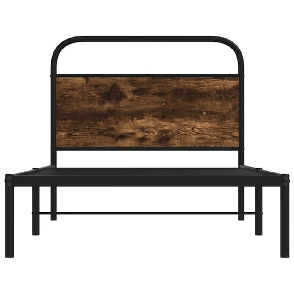 vidaXL sengeramme 100x190 cm uden madras konstrueret træ røget eg
