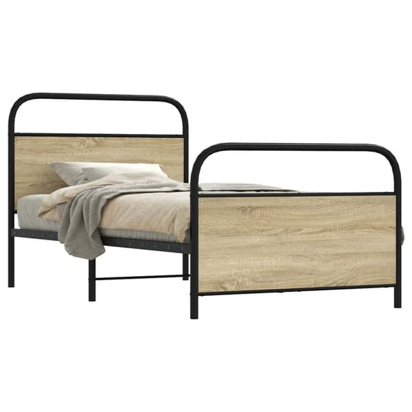 vidaXL sengeramme 90x200 cm uden madras konstrueret træ sonoma-eg